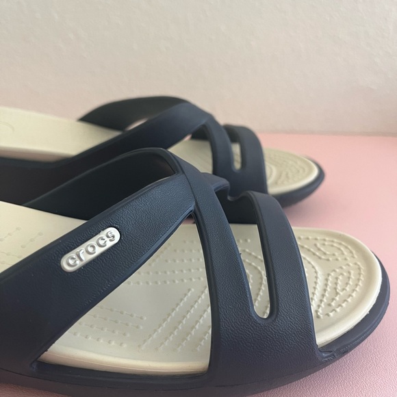 CROCS Women's Dark Blue Slide Sandals 9 - Picture 6 of 11